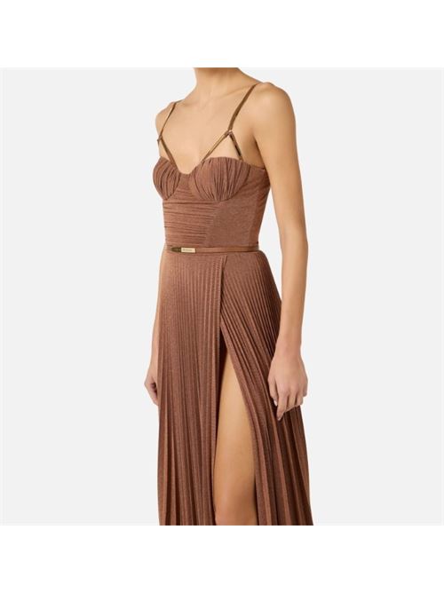 Abito Red Carpet in jersey lamé con cintura ELISABETTA FRANCHI | ABR1661E2.600